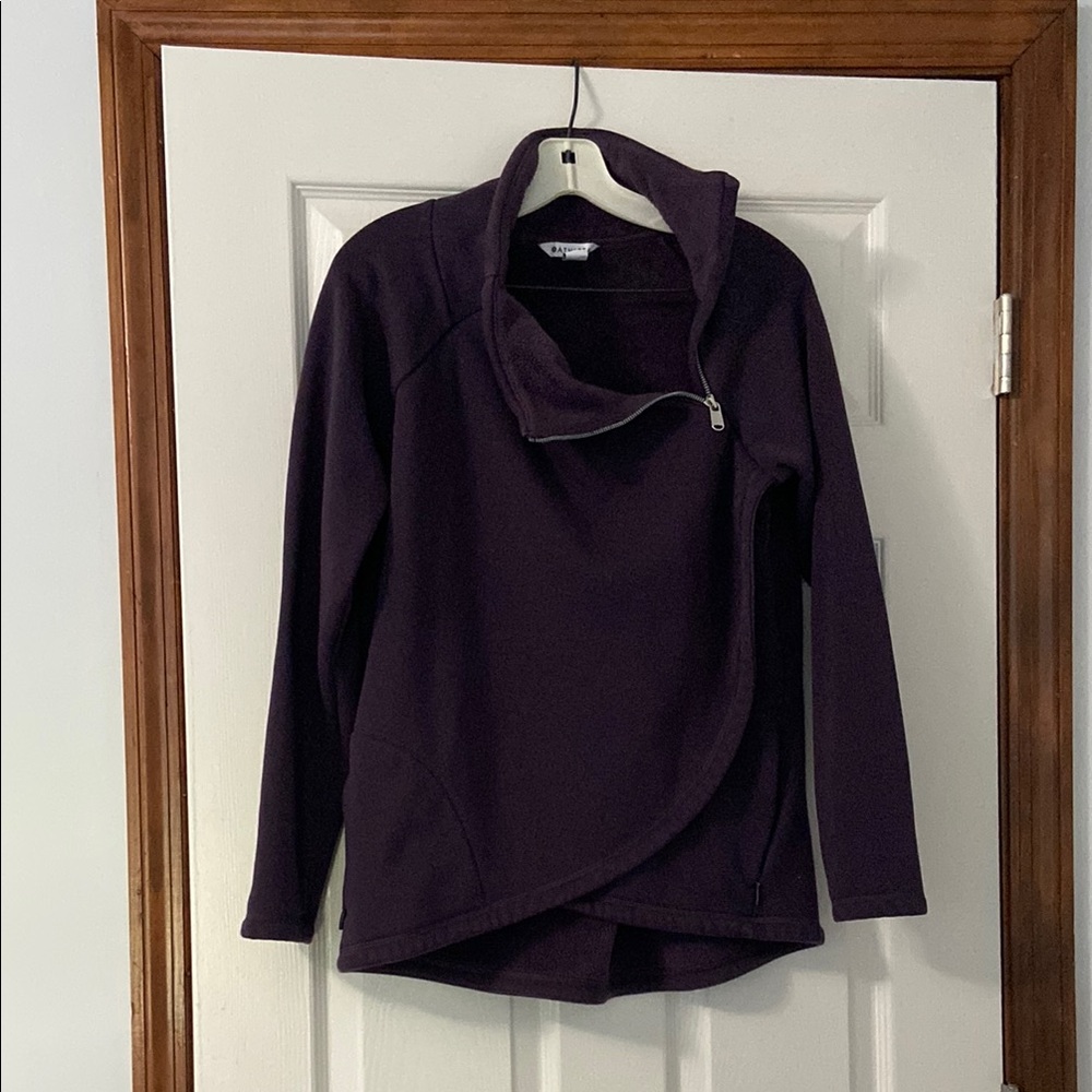 Athleta Purple Cozy Karma Asymmetrical Pullover Sweatshirt